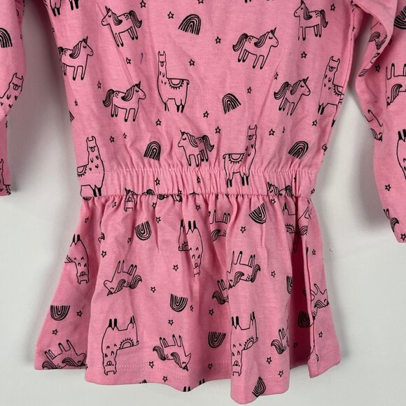 Minoti Baby Toddler Dress Size 9-12M Pink Long Sleeve Raglan 100% Cotton - Picture 7 of 7